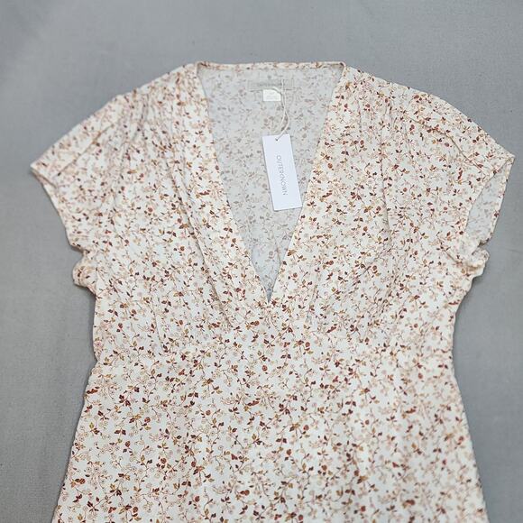Outerknown Juniper Floral V-Neck Mini Dress Side Zipper Women's Sz S NWT - Picture 3 of 9